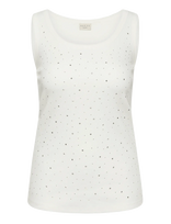 Kaffe Curve - Kccarina Rhinestone Top - Marškinėliai be rankovių - Kreminė spalva