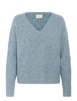 Kaffe - Kaniel V-Neck Pullover - Megztinis - Mėlyna