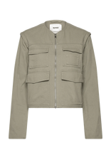 Monki - Detachable Sleeve Cotton Jacket - Lengva vasarinė striukė - Žalia
