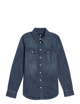 G-Star - Slim Western Shirt L\S Wmn - Džinsiniai marškiniai - Mėlyna