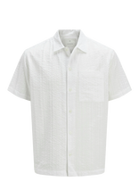 Jack & Jones - Jprcceaston Seersucker S/S Shirt Ln - Lininiai marškiniai - Balta