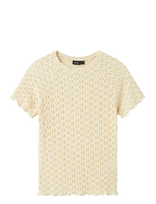 LMTD - Nlfralma Ss Short Lace Top - Marškinėliai trumpomis rankovėmis - Geltona