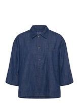 Scotch & Soda - Lightweight Denim Popover Shirt - Džinsiniai marškiniai - Tamsiai mėlyna