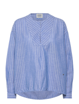 Scotch & Soda - Cotton Linen Bib Shirt - Marškinėliai ilgomis rankovėmis - Mėlyna