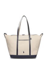 Polo Ralph Lauren - Canvas/Leather-Lg Shp Tte-Tte-Lrg - Tote krepšys - Kreminė spalva