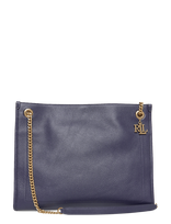Lauren Ralph Lauren - Pebbled Leather Large Bradley Tote Bag - Talpi rankinė - Violetinė
