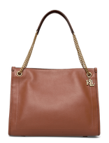 Lauren Ralph Lauren - Luxe Pebble Lthr-Brdly Shppr-Tte-Lr - Talpi rankinė - Ruda