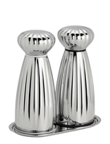 Robert Welch - Palm (Br) Medium Mills And Ss Tray 3-Piece - Druskos ir pipirų malūnėlis - Sidabro