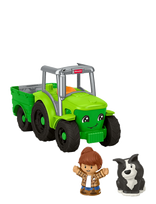 Fisher-Price - Little People Push & Play Tractor, Musical Toy Farm Vehicle & 2 Figures For Toddlers - Traktoriai - Marga / raštuota