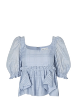 STINE GOYA - 2441 Sheer Organza Plaid, Sheer Ruf - Marškinėliai trumpomis rankovėmis - Violetinė