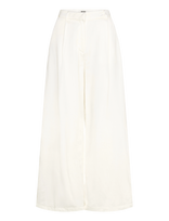 Monki - Pleated High Waist Wide Leg Suiting Trousers - Plačios kelnės - Balta