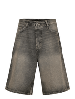 Weekday - Astro Mid Rise Loose Baggy Denim Shorts - Džinsai - Juoda
