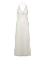 Bardot - Aradia Sequin Halter Dress - Iki kelių ir midi suknelės - Balta