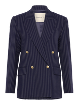 Gant - Pinstripe Reg Club Blazer - Dvieiliai švarkai - Tamsiai mėlyna