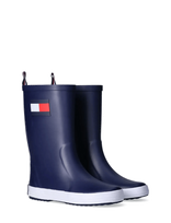 Tommy Hilfiger - Flag Rain Boot Black - Aukšti guminiai batai - Mėlyna