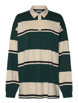 Weekday - Striped Oversized Polo Shirt - Marškinėliai ilgomis rankovėmis - Smėlio