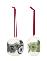 Marimekko Home - Siirtolapuutarha Ornament 2 Pcs - Kalėdiniai žaisliukai ir eglutės aksesuarai - Balta