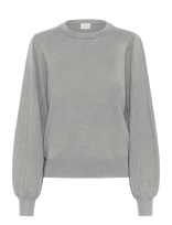 Kaffe - Kalone Pointelle Pullover - Megztinis - Pilka