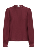Kaffe - Karea Solid Blouse - Marškinėliai ilgomis rankovėmis - Burgundiška splava