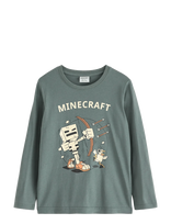 Lindex - Minecraft Top - Ilgarankoviai marškinėliai - Žalia