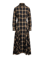 Polo Ralph Lauren - Plaid Twill Paneled Shirtdress - Iki kelių ir midi suknelės - Ruda