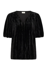 Kaffe - Kaelva Jersey Blouse - Marškinėliai trumpomis rankovėmis - Juoda