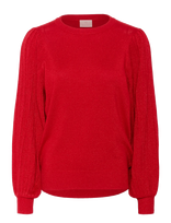 Kaffe - Karegina Pleat Ls Pullover - Megztinis - Raudona