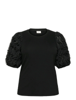 Kaffe Curve - Kclucinda Frill T-Shirt - Marškinėliai trumpomis rankovėmis - Juoda