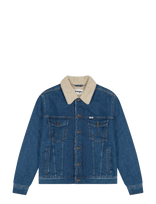 Wrangler - Sherpa Classic Jacket - Džinsinis švarkas be pamušalo - Mėlyna