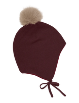 Minymo - Hat W. Detachable Fake Fur - Kepurė - Raudona