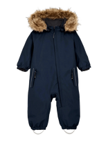 Color Kids - Baby Coverall W. Fake Fur - Slidinėjimo kombinezonai ir komplektai - Tamsiai mėlyna