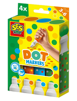 SES Creative - Dot Markers - 4 Colours Xxl - Spalvoti pieštukai - Marga / raštuota