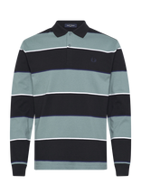 Fred Perry - Hw Jersey Striped Polo Shirt - Marškinėliai ilgomis rankovėmis - Juoda