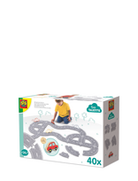 SES Creative - Felt Road Circuit With Car  40 Parts - Lenktynių trasos - Pilka