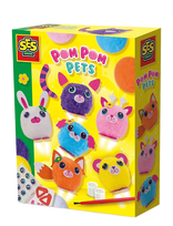 SES Creative - Pom Pom Pets - Rankdarbių rinkinys - Marga / raštuota