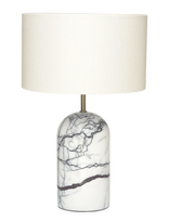ENKEL LIVING - Flair Table Lamp White-Black Marble Base - Stalinė lempa - Balta