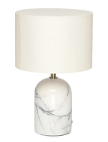 ENKEL LIVING - Flair Mini Table Lamp White-Black Marble Base - Stalinė lempa - Balta