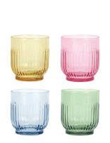 Aida - Drinking Glasses - Coloured  4 Pcs Mix Pack (Amber, Red, Light Blue, Green)  33 Cl. - Stiklinė vandeniui - Marga / raštuota