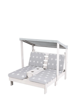 ROBA - Wooden 2-Seater Garden Lounger - Sofa - Marga / raštuota