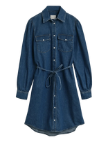 Gant - Puff Sleeve Denim Dress - Džinsinė suknelė - Mėlyna