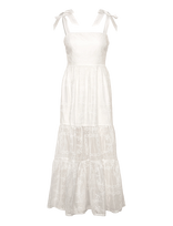 Malina - Adri Embroidered Tie Strap Maxi Dress - Vasarinė suknelė - Balta