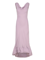 Malina - Alia Cowl Neck Ruffled Maxi Dress - Iki kelių ir midi suknelės - Rožinė