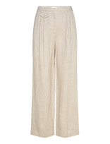 Malina - Yana Tailored Wide Linen Pants - Lininės kelnės - Smėlio