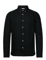 Knowledge Cotton Apparel - Organic Cotton Checked Shirt Gots - Languoti marškiniai - Juoda