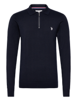 U.S. Polo Assn. - Rocky Reg Hz Uspa M Knit - Megztinis su užtrauktuku - Tamsiai mėlyna