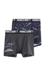 Lindex - 2-Pack Minecraft Boxer Shorts - Apatinės kelnaitės - Marga / raštuota