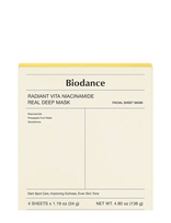 Biodance - Radiant Vita Niacinamide Real Deep Mask (4 Pcs.) - Lakštinė kaukė - Nude