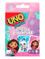 Mattel Games - Games Uno Junior Gabby’s Dollhouse Card Game For Kids, Parents & Family Nights - Kortų žaidimas - Rožinė