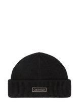 Calvin Klein - Patch Chunky Rib Docker Beanie - Kepurė - Juoda