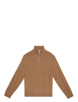 Calvin Klein - Ls 100% Merino Qz 14Gg - Megztinis su užtrauktuku - Ruda